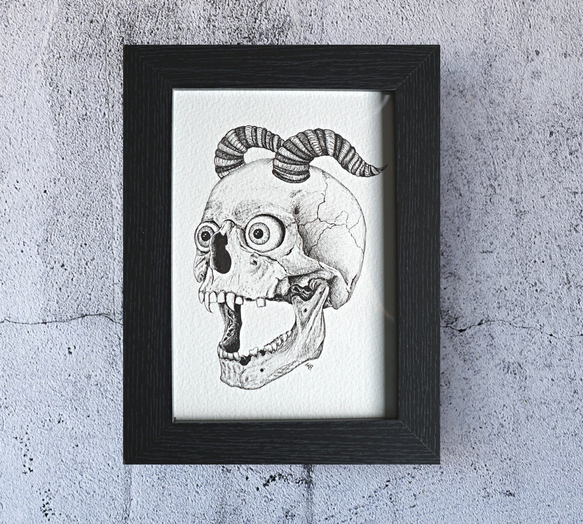 Screaming Skull Illustration